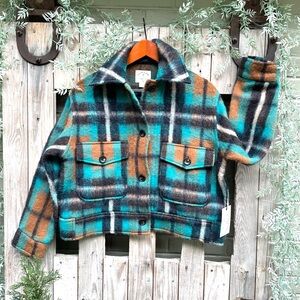 Electric & Rose Spencer Plaid Crop Jacket Sz XS NWT